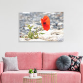 Rode papaver in schilderdoek canvas afdruk (Insitu (Woonkamer))