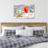 Rode papaver in schilderdoek canvas afdruk (Insitu (Slaapkamer))