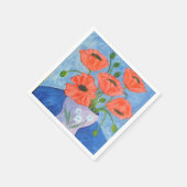 Rode papaver in vase Napkins Servet (Hoek)