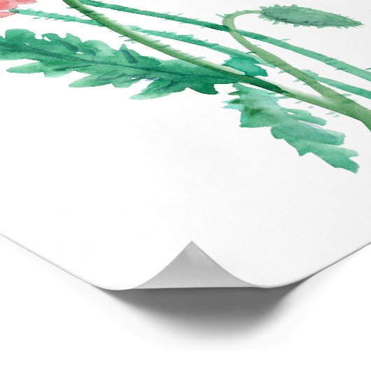 Rode papaver in waterverf poster (Hoek)