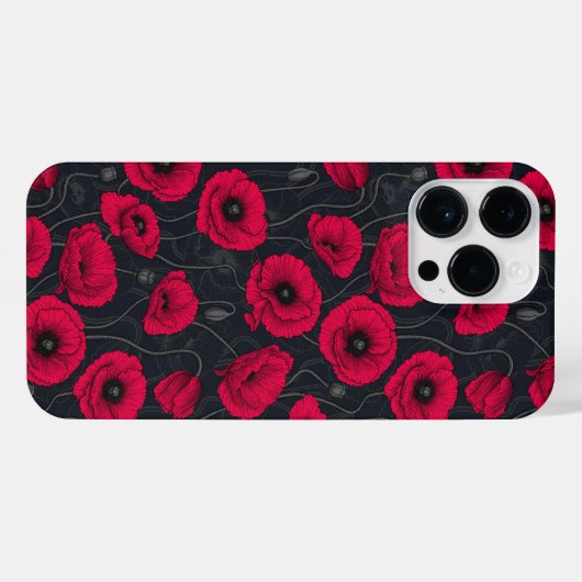 Rode papaver iPhone hoesje (Achterkant horizontaal)