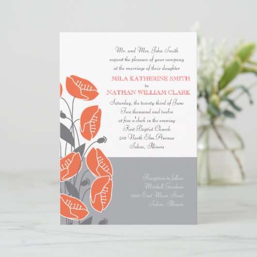 Rode papaver kaart (Staand voorkant)