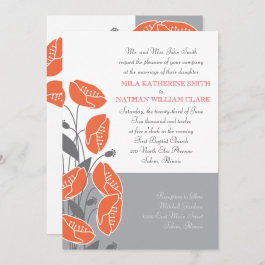 Rode papaver kaart (Voorkant / Achterkant)