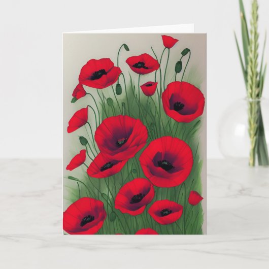 Rode papaver kaart (Voorkant)