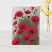 Rode papaver kaart (Gele Bloem)
