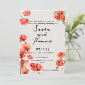 Rode papaver kaart (Staand voorkant)