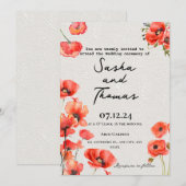 Rode papaver kaart (Voorkant / Achterkant)