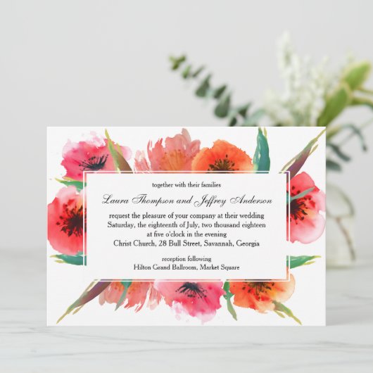 Rode papaver kaart (Staand voorkant)