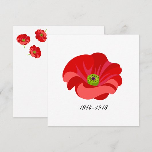 Rode papaver kaart (Voorkant / Achterkant)