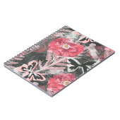 Rode papaver. Kleurige bloemdruk. Notitieboek (Linkerzijde)