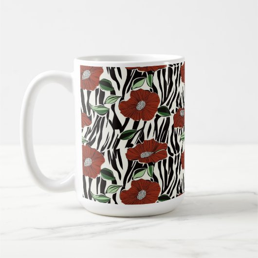 Rode papaver koffiemok (Links)
