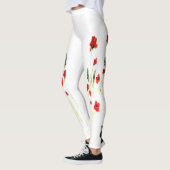 Rode papaver konijn bloemig leggings (Links)