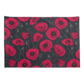 Rode papaver kussensloop (Achterkant-Rechts)