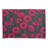 Rode papaver kussensloop (Voorkant-Links)