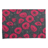 Rode papaver kussensloop (Voorkant-Rechts)