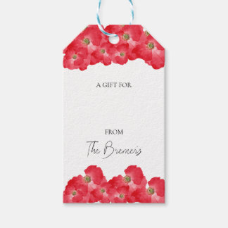 Rode papaver Labels Cadeaulabel