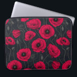 Rode papaver laptop sleeve<br><div class="desc">Papavers bloemen,  met de hand verven in Photoshop,  naadloos patroon.</div>
