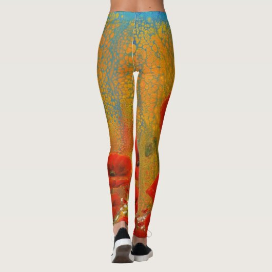 Rode papaver leggings (Achterkant)