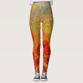 Rode papaver leggings (Voorkant)