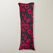 Rode papaver lichaamskussen (Voorkant Verticaal)