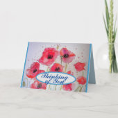Rode papaver maakt bloem Waterverf schilderkunst Kaart (Voorkant)