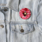 rode papaver Macro-Button Ronde Button 5,7 Cm (In situ)