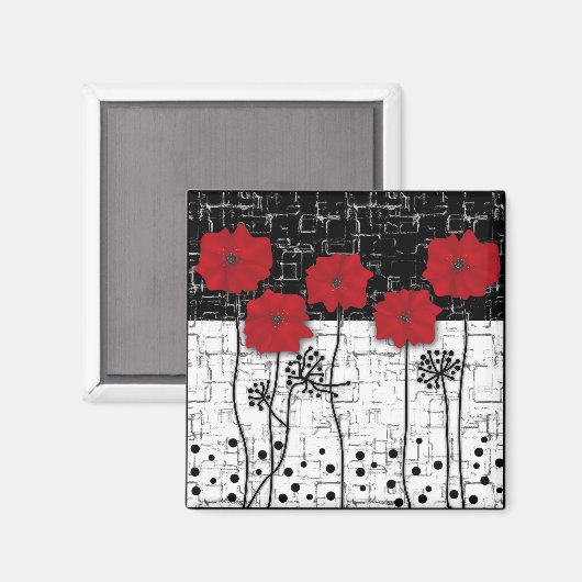 Rode papaver magneet (Voorkant / Achterkant)