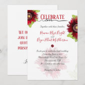 Rode papaver met bladeren bloemen kaart (Voorkant / Achterkant)