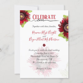 Rode papaver met bladeren bloemen kaart