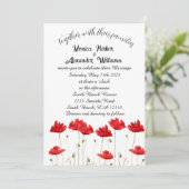 Rode papaver met bruinachtige legant met minimale  kaart (Staand voorkant)