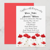 Rode papaver met bruinachtige legant met minimale  kaart (Voorkant / Achterkant)