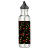 Rode papaver met een zwart patroon waterfles  (Rechts)