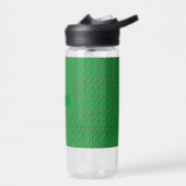 Rode papaver met groene bloem waterfles (Links)