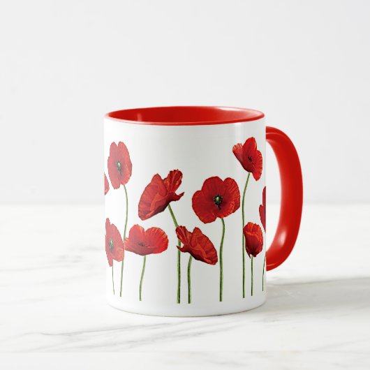 Rode papaver mok (Voorkant rechts)