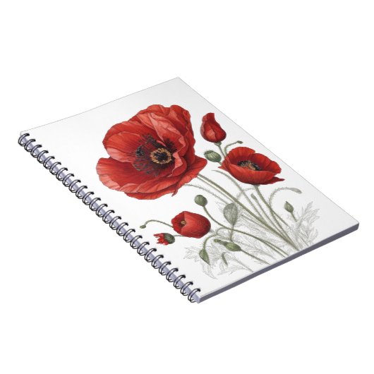 Rode papaver notitieboek (Rechterzijde)