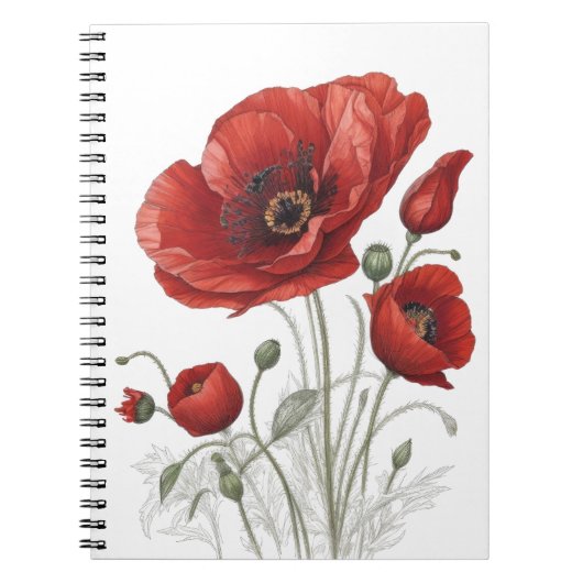 Rode papaver notitieboek (Voorkant)