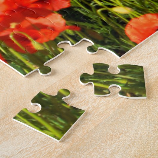 Rode papaver onder oude olijfbomen legpuzzel (Zijkant)