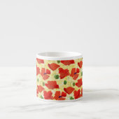 Rode papaver op Cornfield Yellow Espresso Mok (Voorkant)