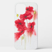 rode papaver op gevlekte grijs Case-Mate iPhone case (Achterkant)