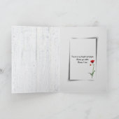 rode papaver op witgewassen hout kaart (Binnen)