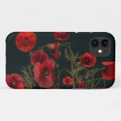 Rode papaver op zwart Case-Mate iPhone case (Achterkant (horizontaal))