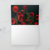 Rode papaver op zwart kaart (Binnen)