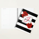 Rode papaver op zwarte & witte achtergrond planner (Display)