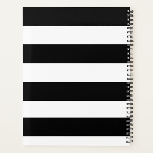 Rode papaver op zwarte & witte achtergrond planner (Achterkant)