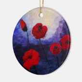 Rode papaver Paars Ornament (Links)