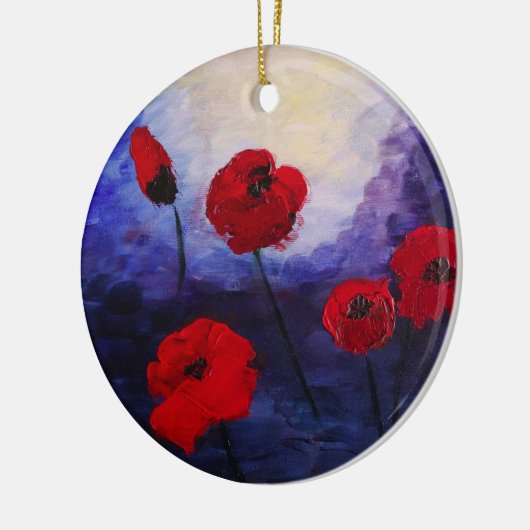 Rode papaver Paars Ornament (Links)