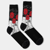 Rode papaver, papaver, rode bloemen sokken (Rechts)