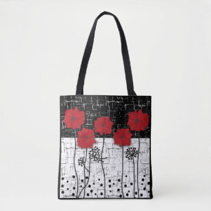 Rode papaver, papaver, rode bloemen tote bag