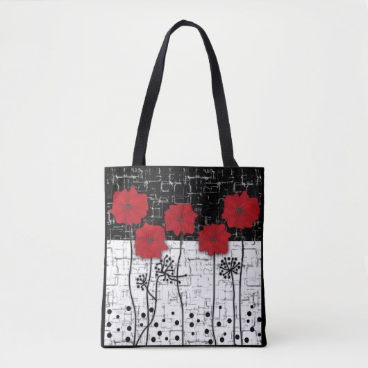 Rode papaver, papaver, rode bloemen tote bag (Voorkant)