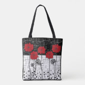 Rode papaver, papaver, rode bloemen tote bag (Achterkant)